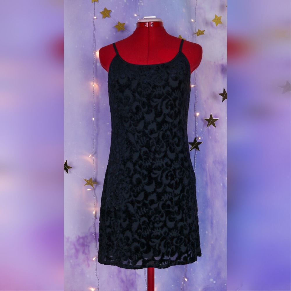Vintage velvet brocade dress, thigh length